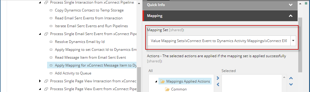 Apply Mapping for xConnect Message Item to Dynamics Email