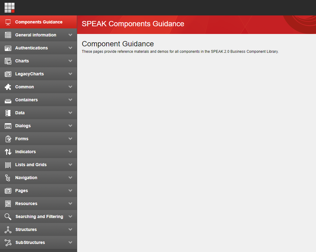 SPEAK Components Guidance Dashboard